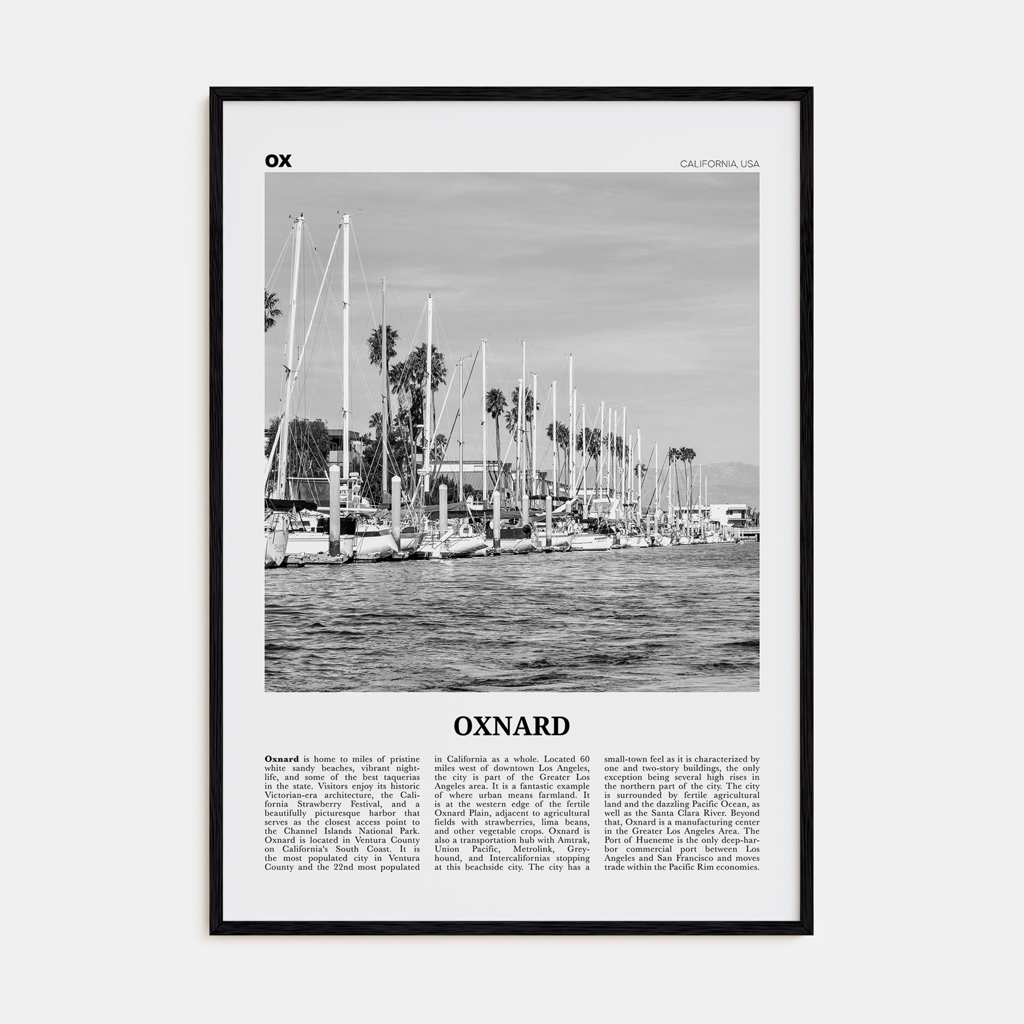 Oxnard Travel B&W Poster