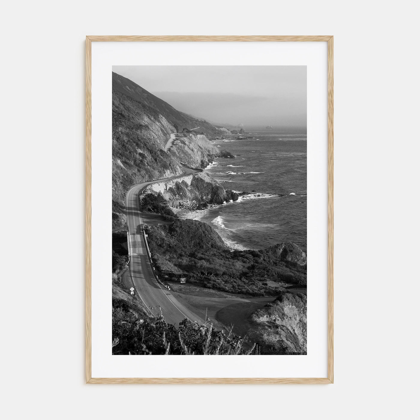 Pacific Coast Highway Photo B&W Poster