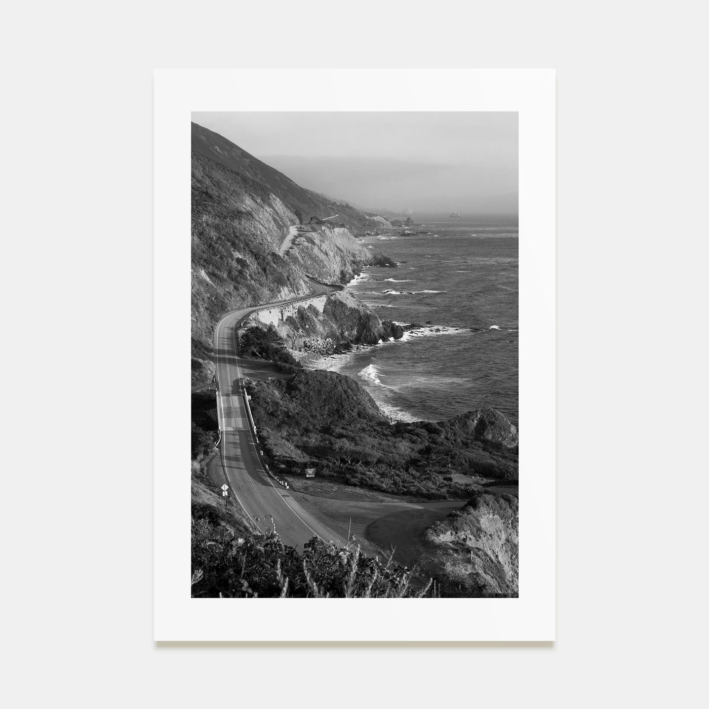 Pacific Coast Highway Photo B&W Poster