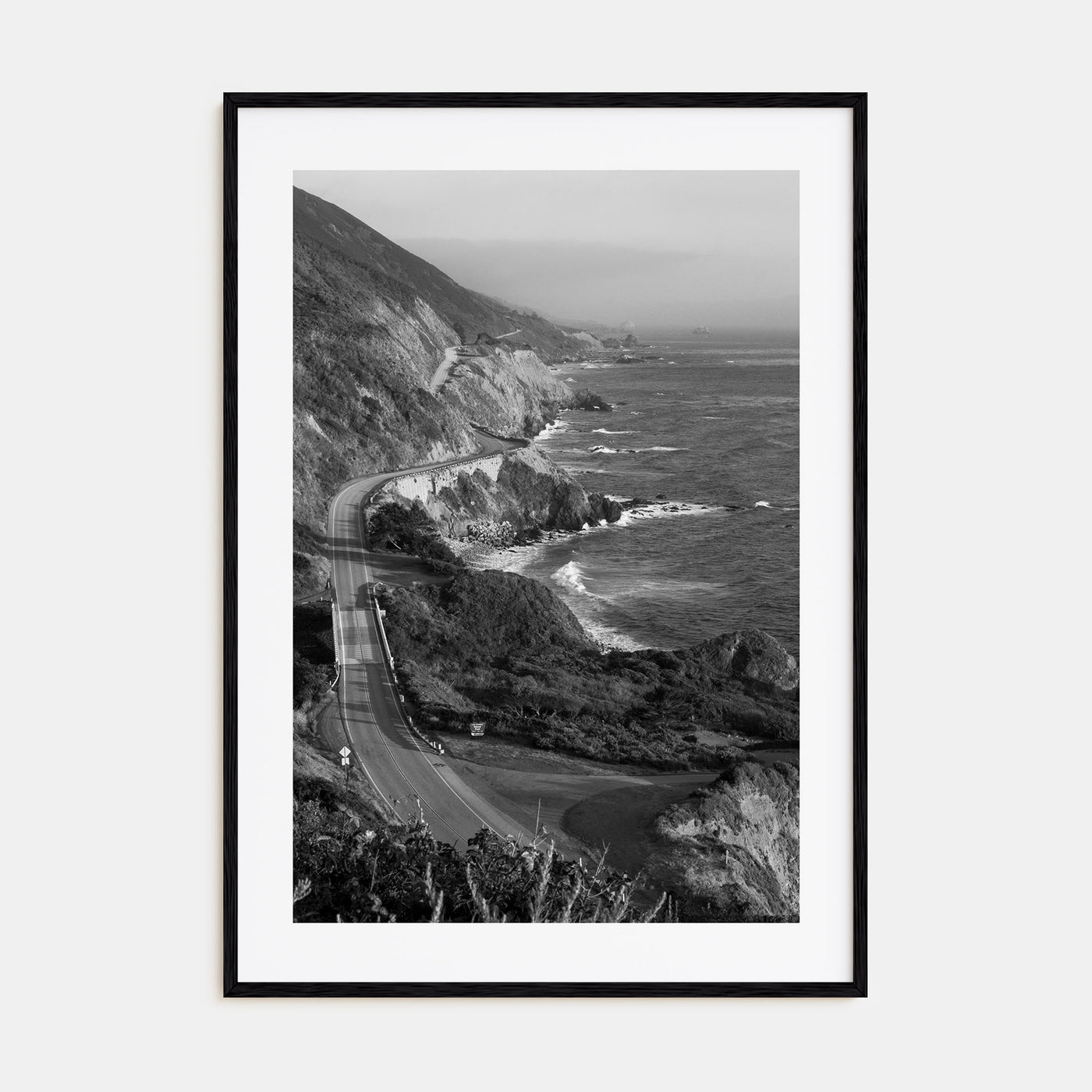 Pacific Coast Highway Photo B&W Poster