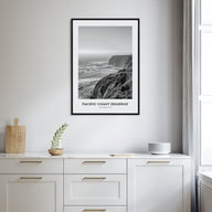 Pacific Coast Highway Portrait B&W Poster