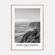 Pacific Coast Highway Portrait B&W Poster