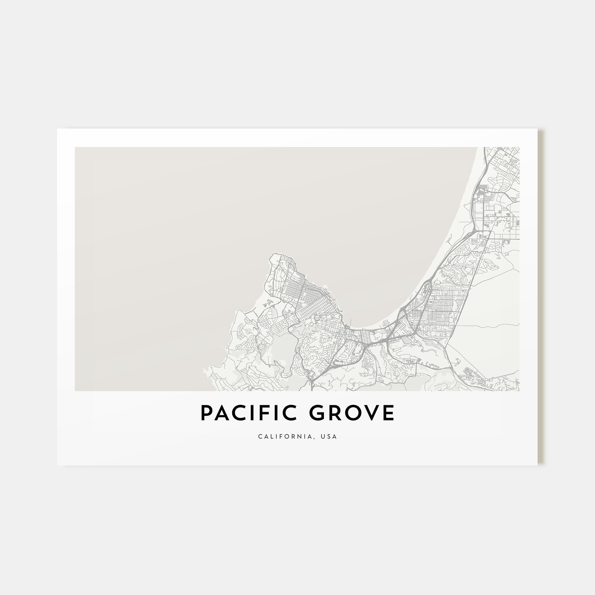 Pacific Grove Map Landscape Poster