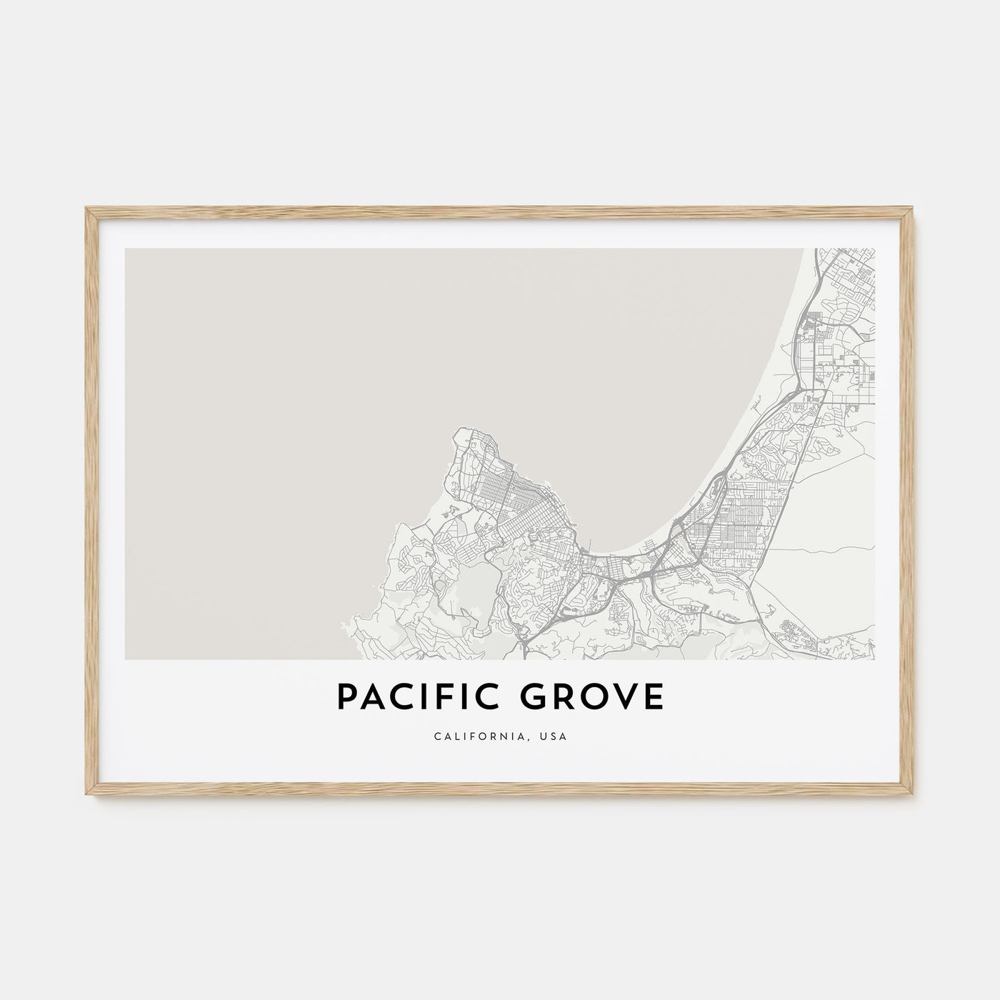 Pacific Grove Map Landscape Poster