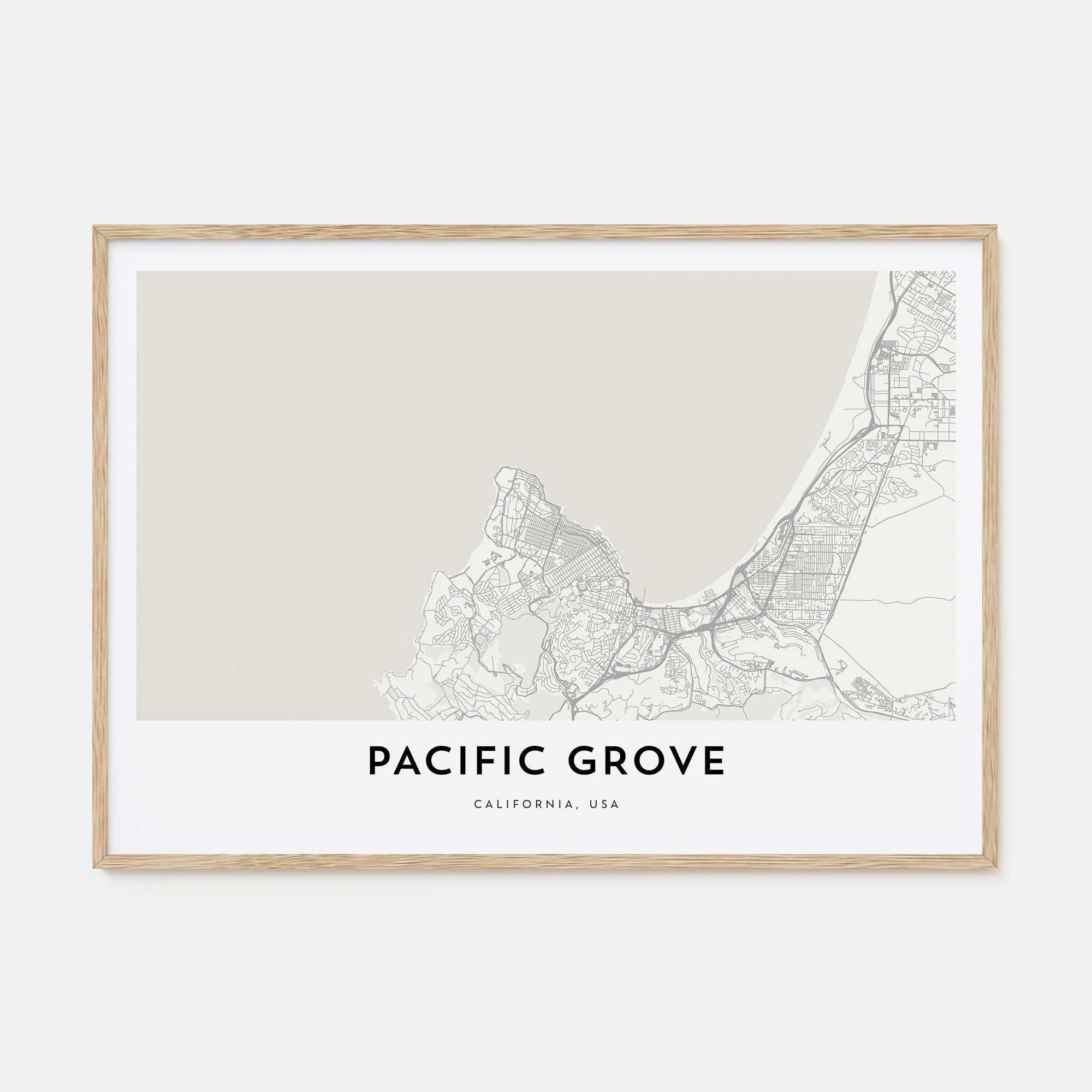 Pacific Grove Map Landscape Poster