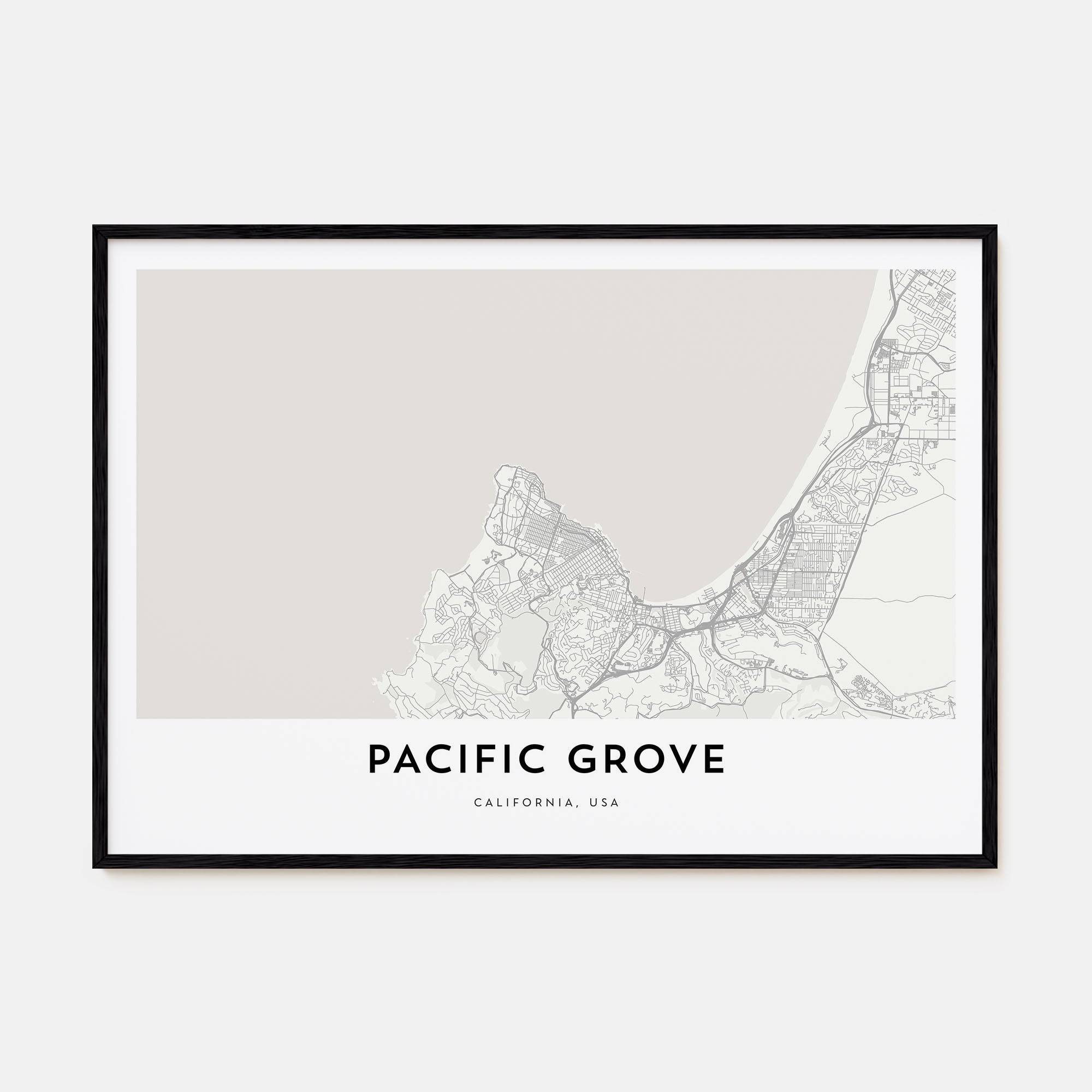 Pacific Grove Map Landscape Poster