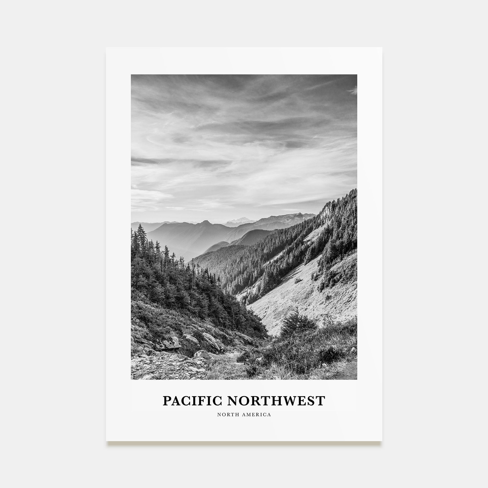 Pacific Northwest Portrait B&W Poster
