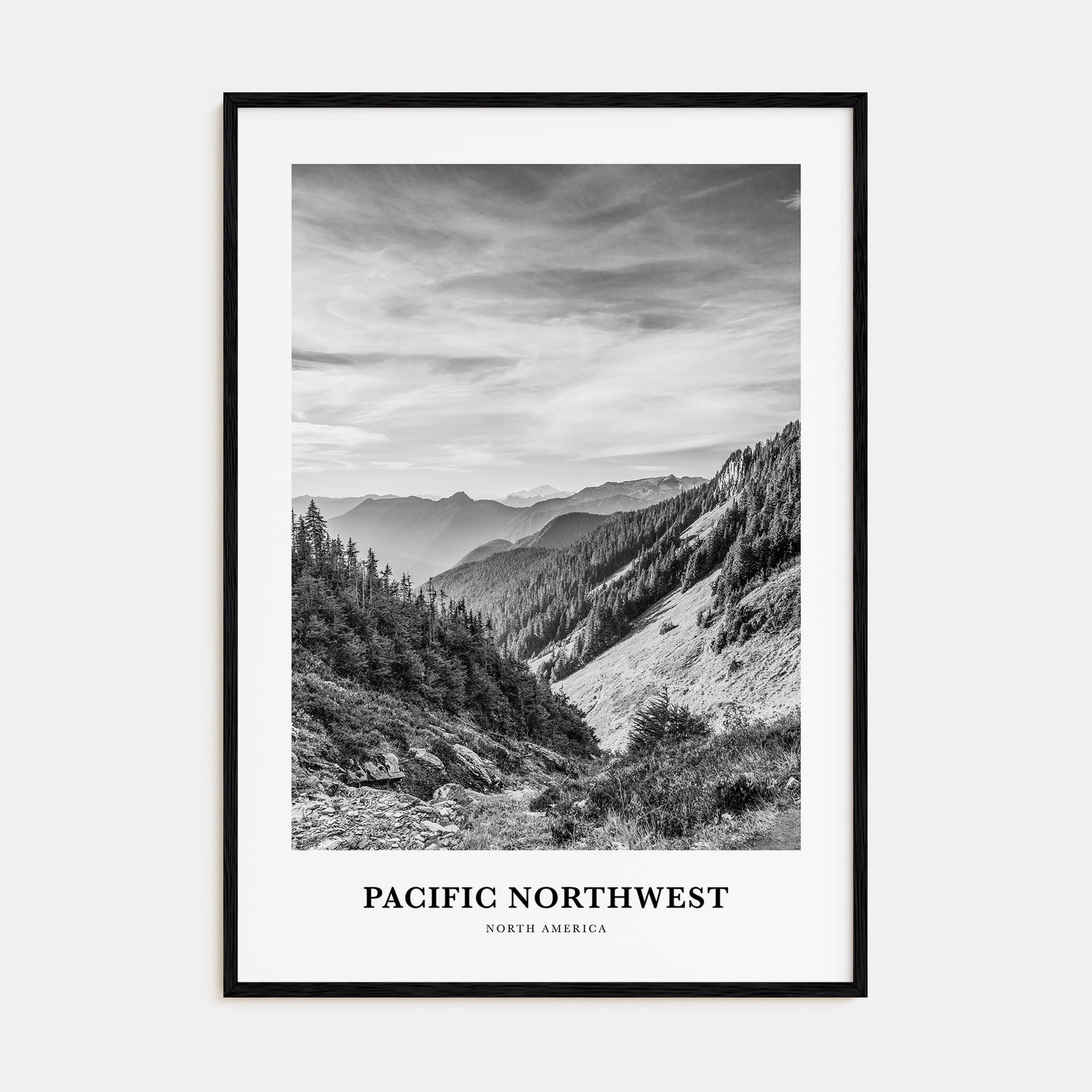 Pacific Northwest Portrait B&W Poster