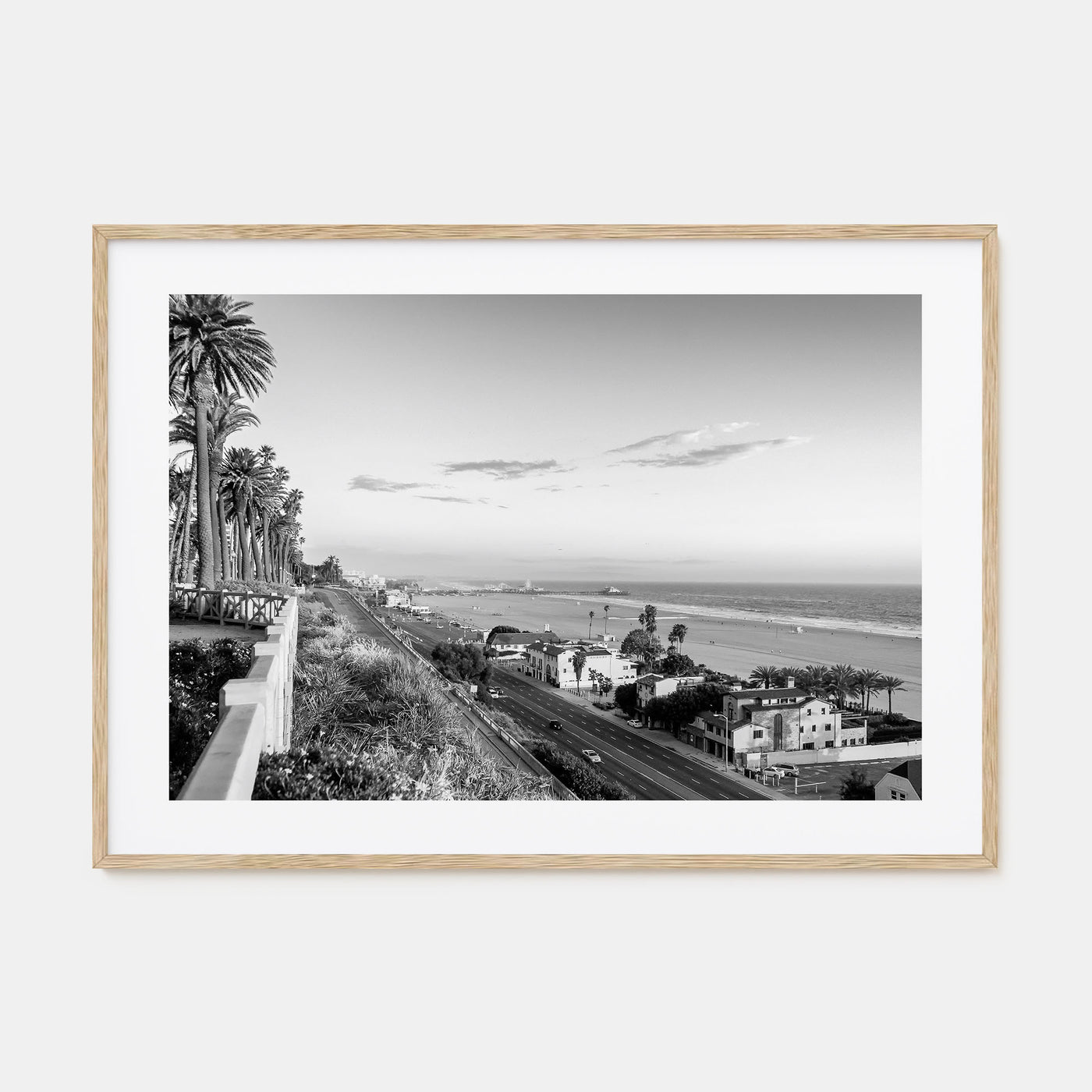 Pacific Palisades Landscape B&W Poster