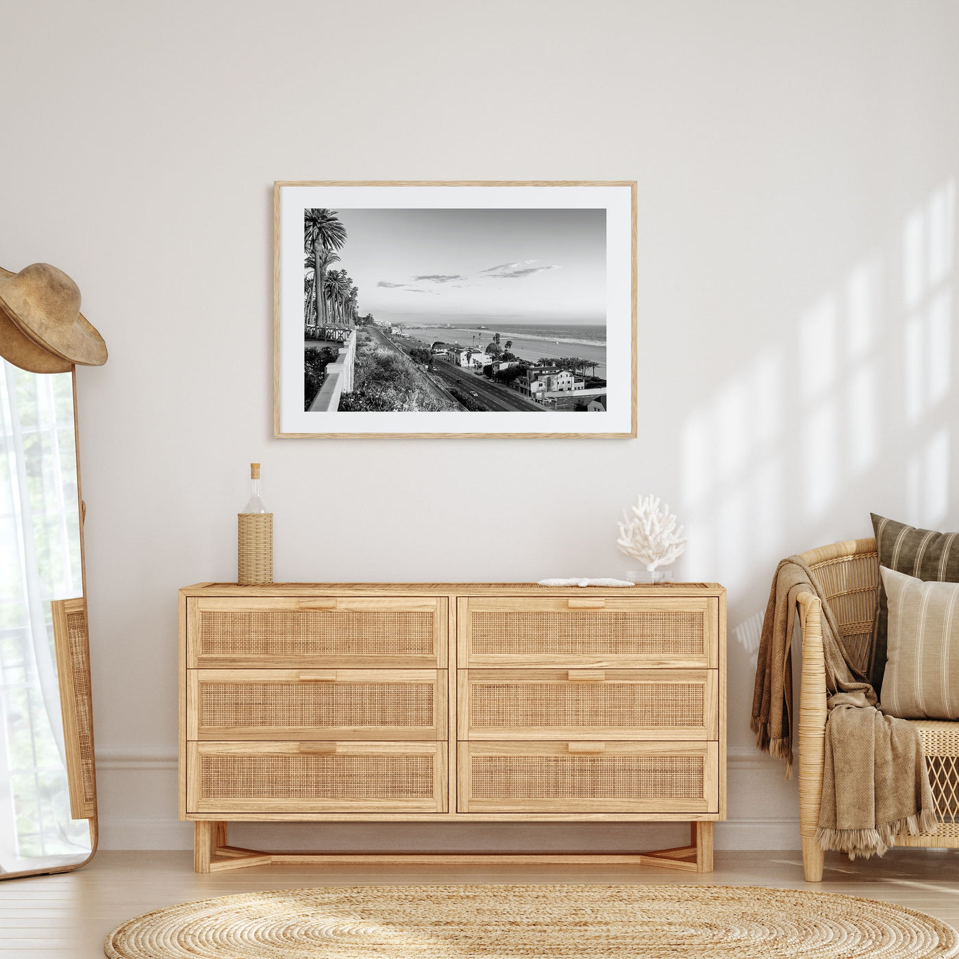 Pacific Palisades Landscape B&W Poster