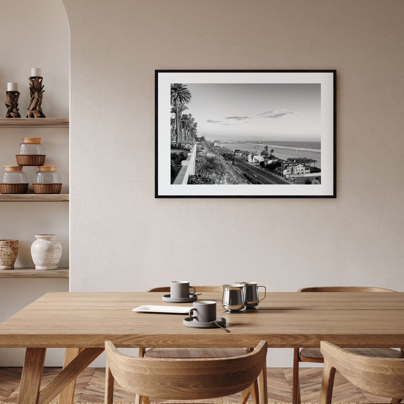 Pacific Palisades Landscape B&W Poster