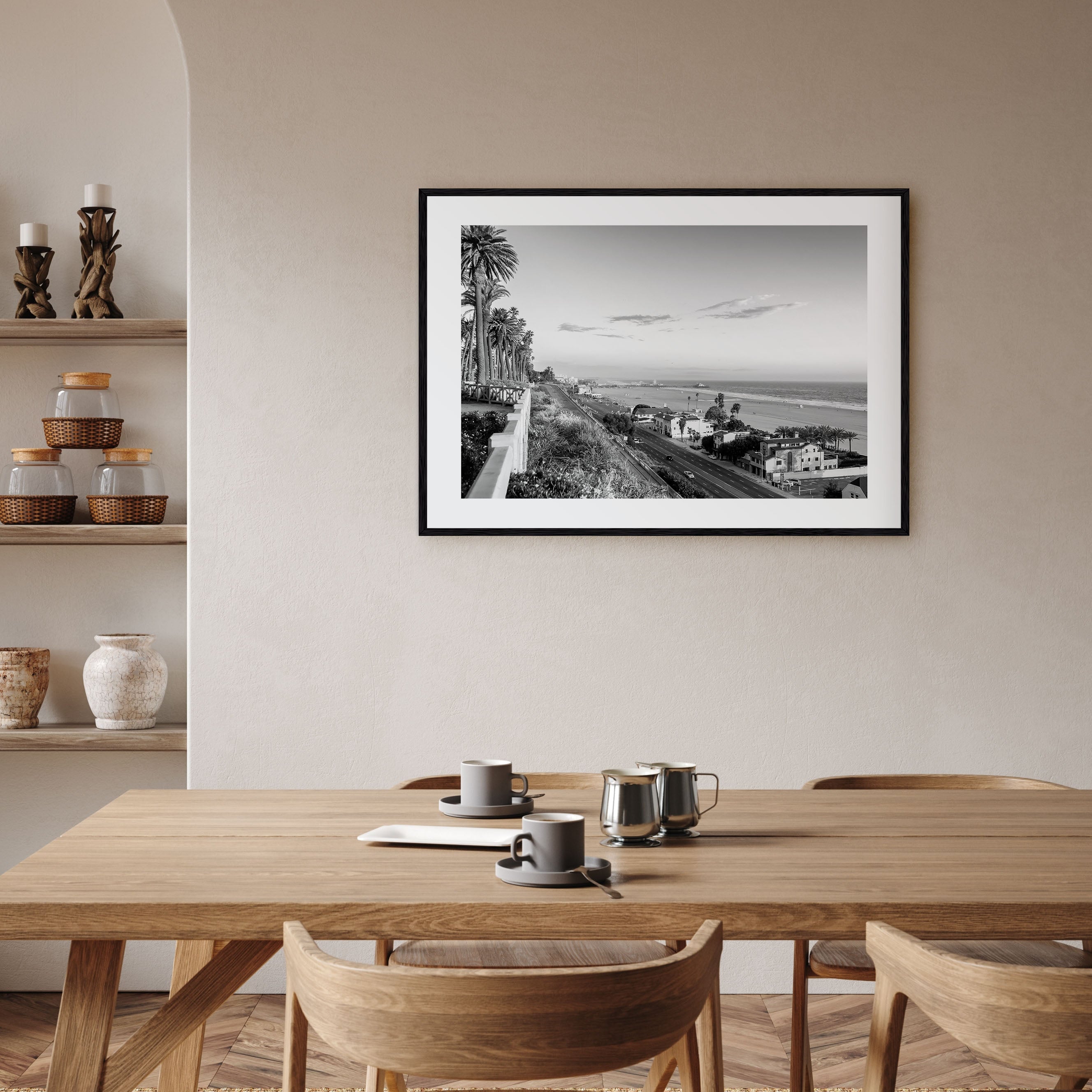 Pacific Palisades Landscape B&W Poster