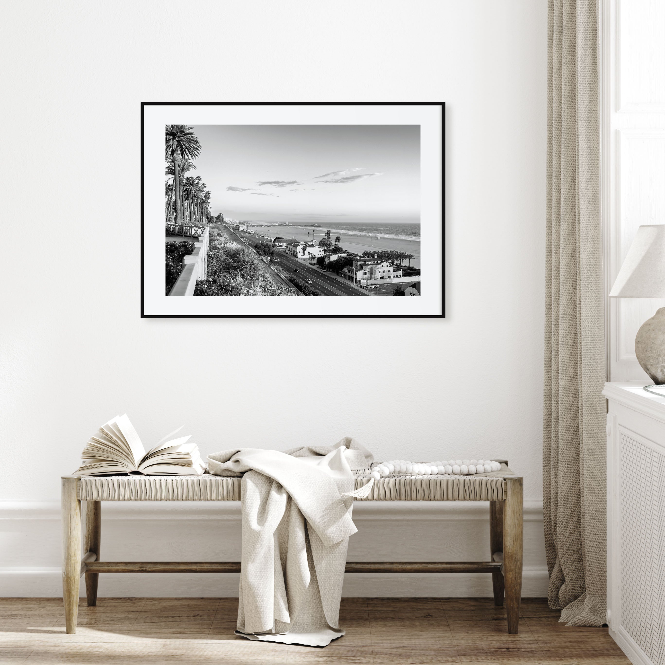 Pacific Palisades Landscape B&W Poster
