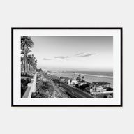 Pacific Palisades Landscape B&W Poster