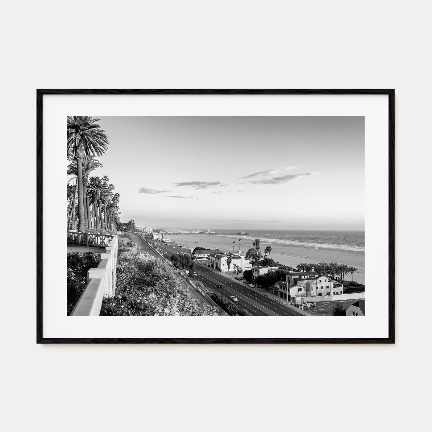 Pacific Palisades Landscape B&W Poster