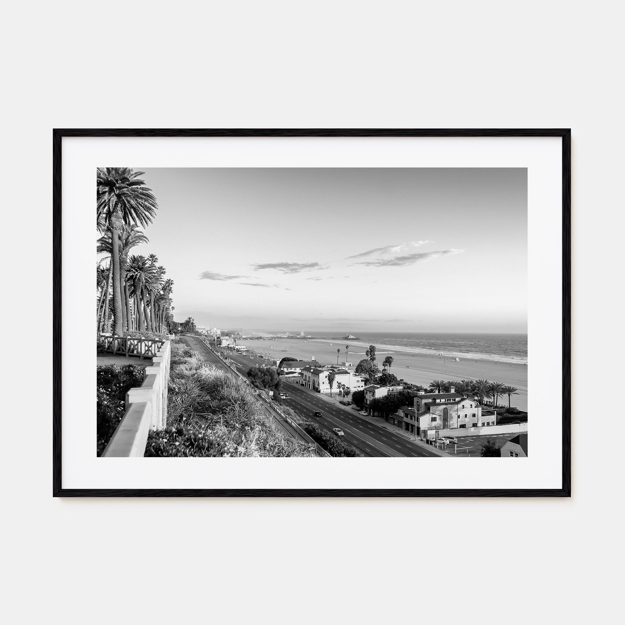 Pacific Palisades Landscape B&W Poster