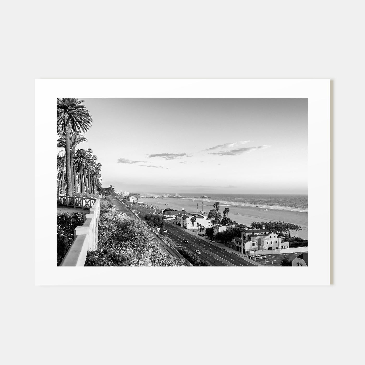 Pacific Palisades Landscape B&W Poster