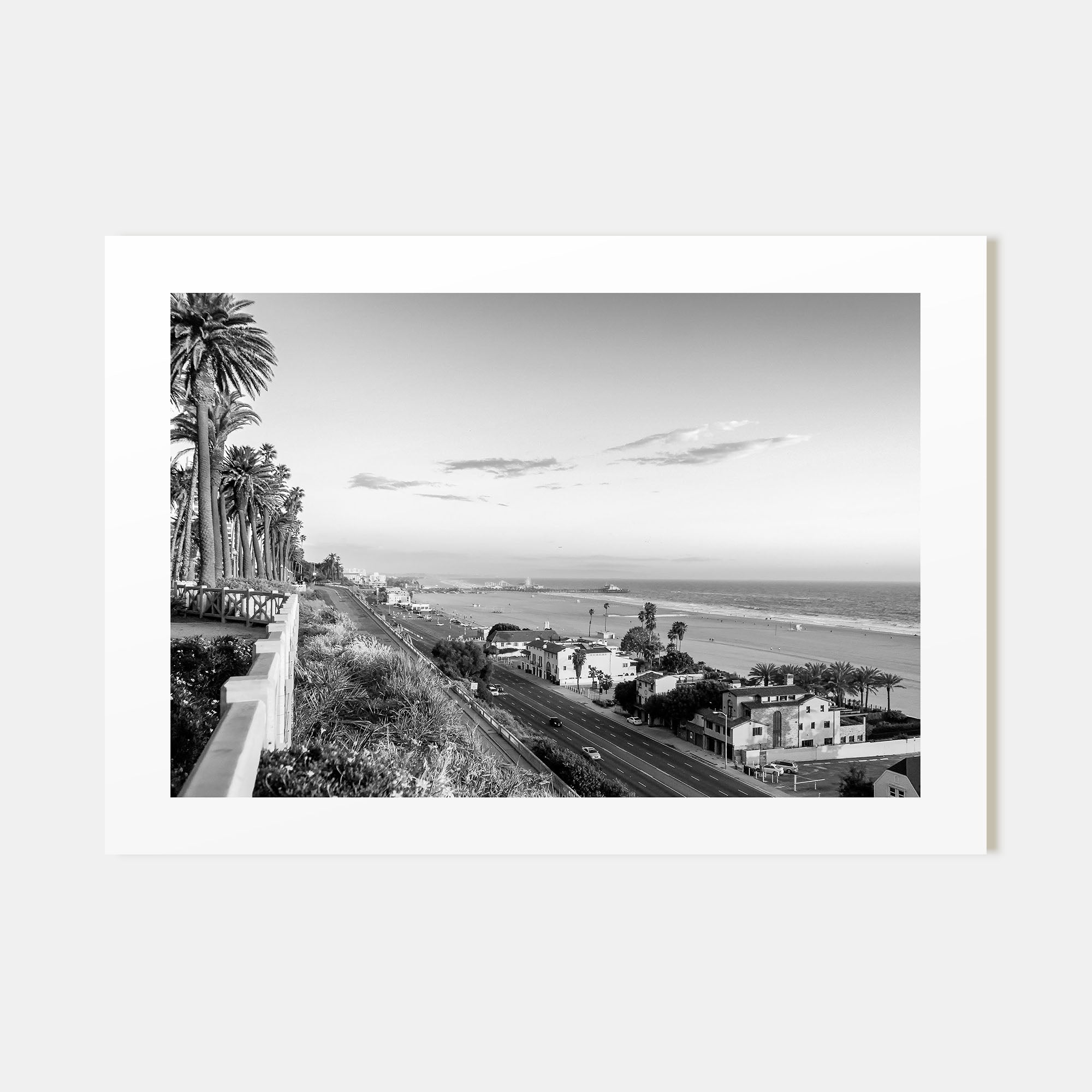 Pacific Palisades Landscape B&W Poster