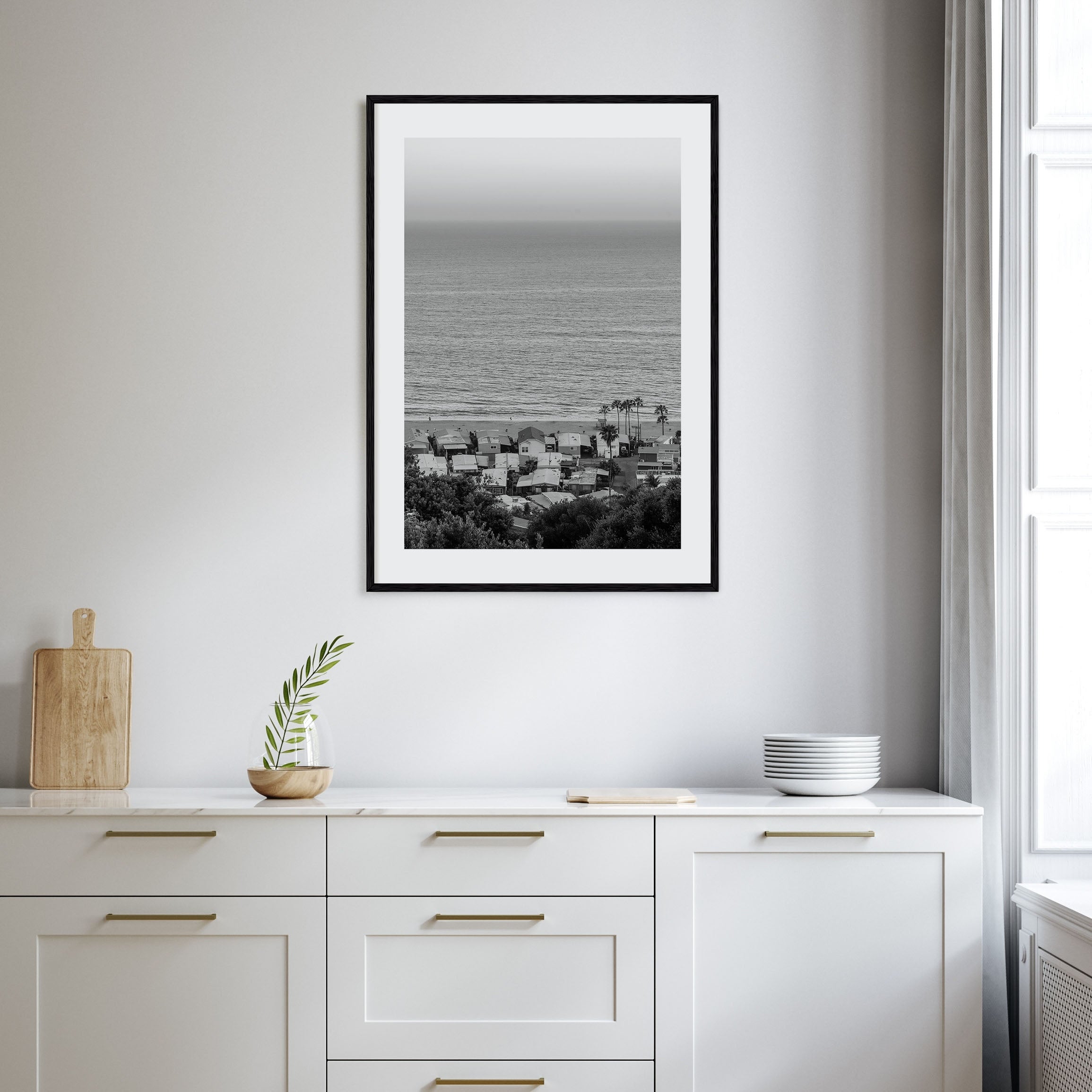 Pacific Palisades Photo B&W Poster