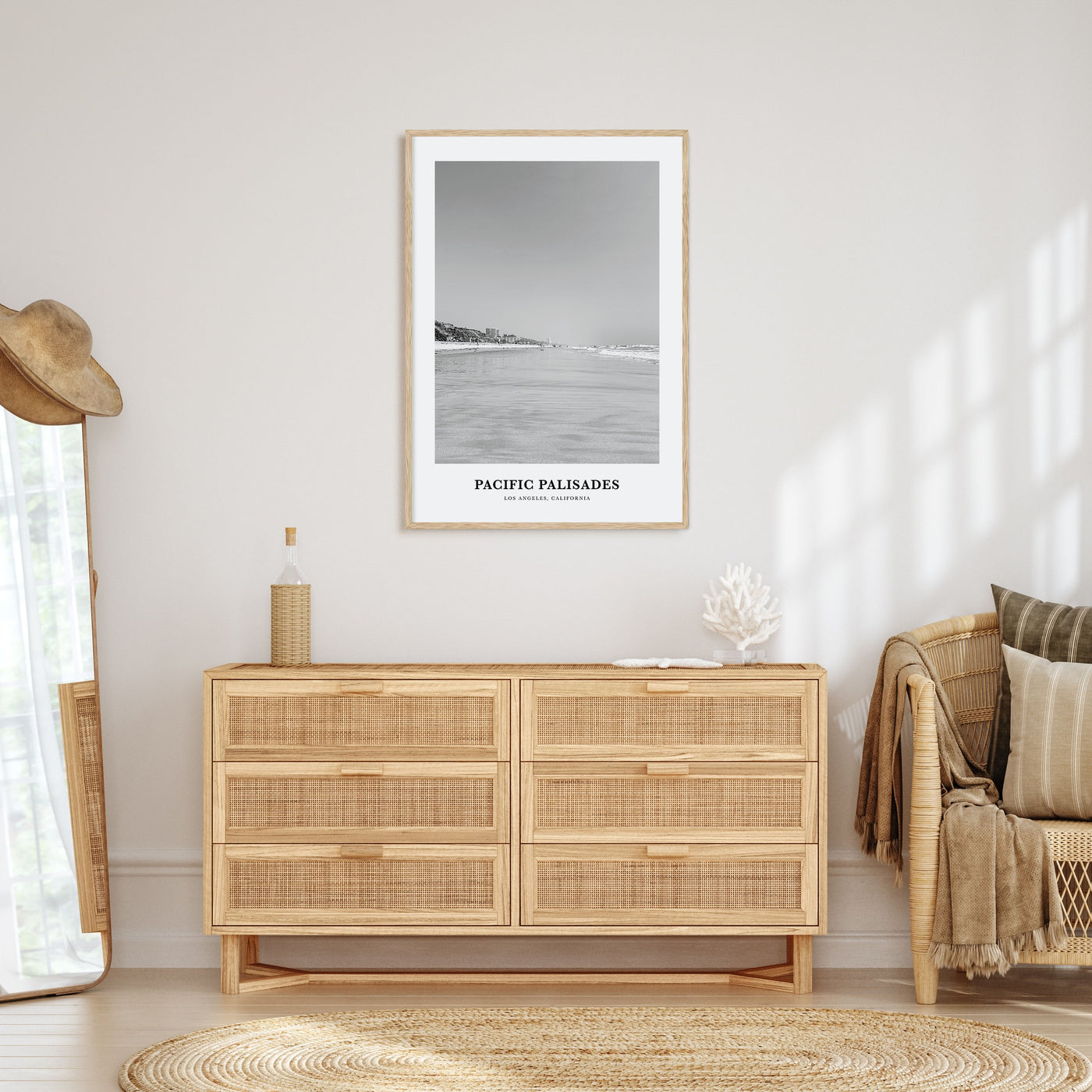 Pacific Palisades Portrait B&W Poster