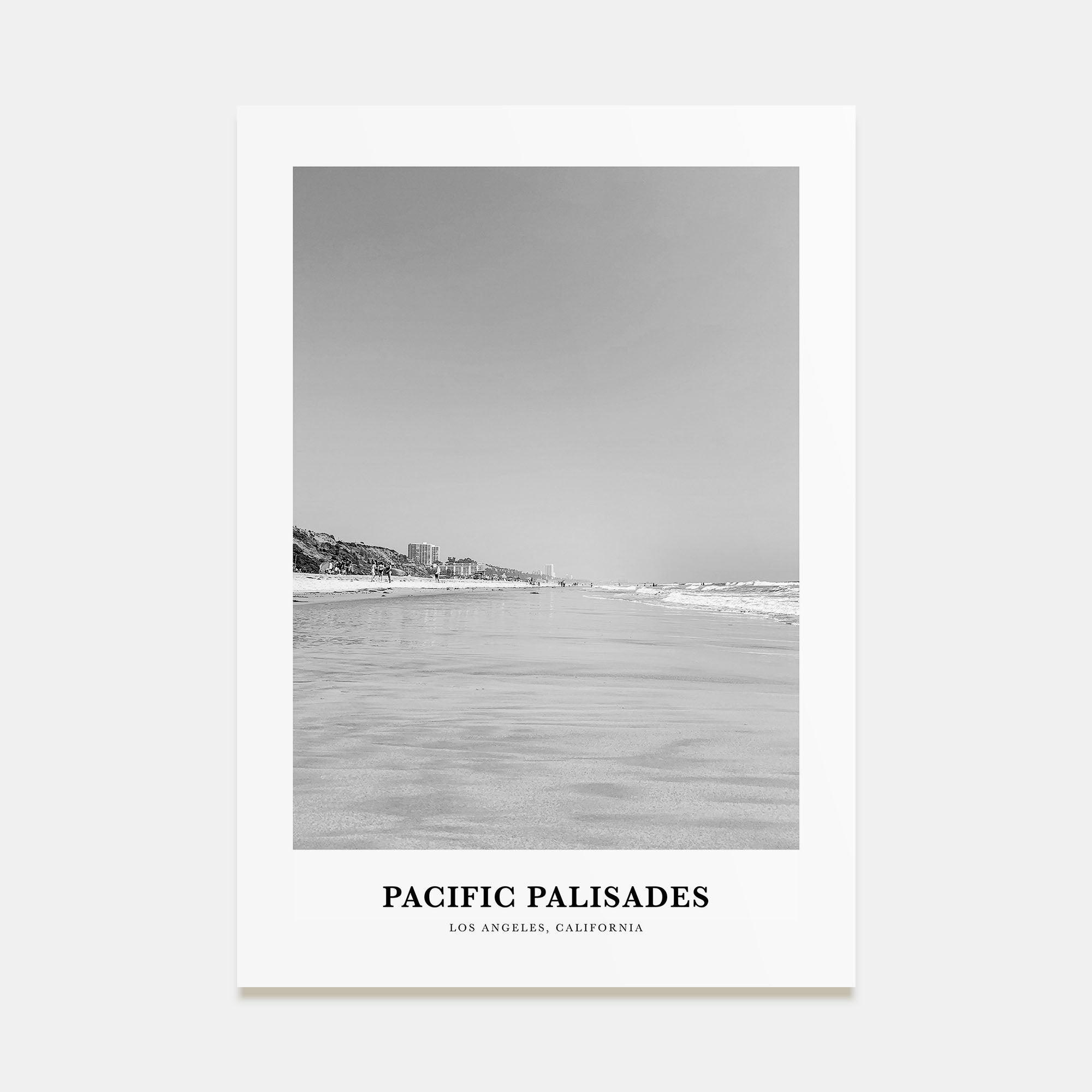 Pacific Palisades Portrait B&W Poster