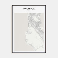 Pacifica Map Portrait Poster