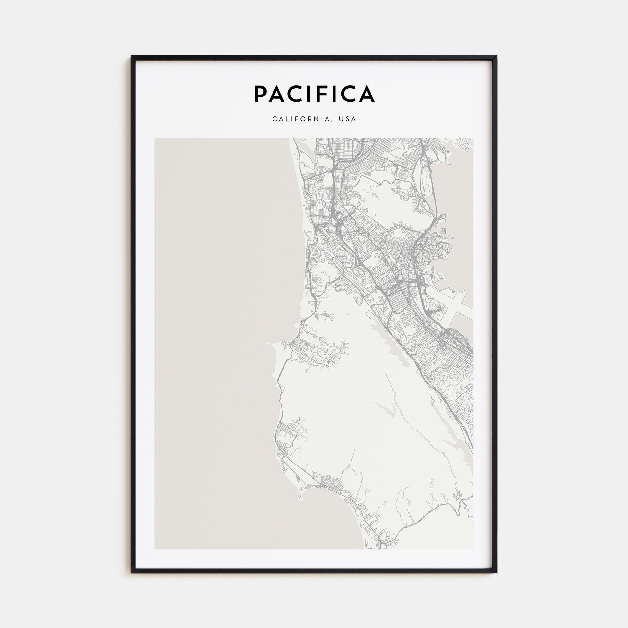 Pacifica Map Portrait Poster