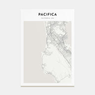 Pacifica Map Portrait Poster