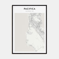 Pacifica Map Portrait Poster