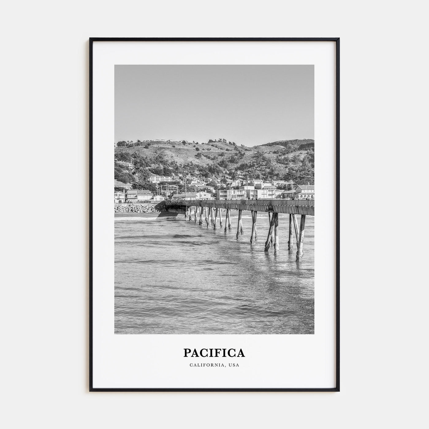 Pacifica Portrait B&W Poster