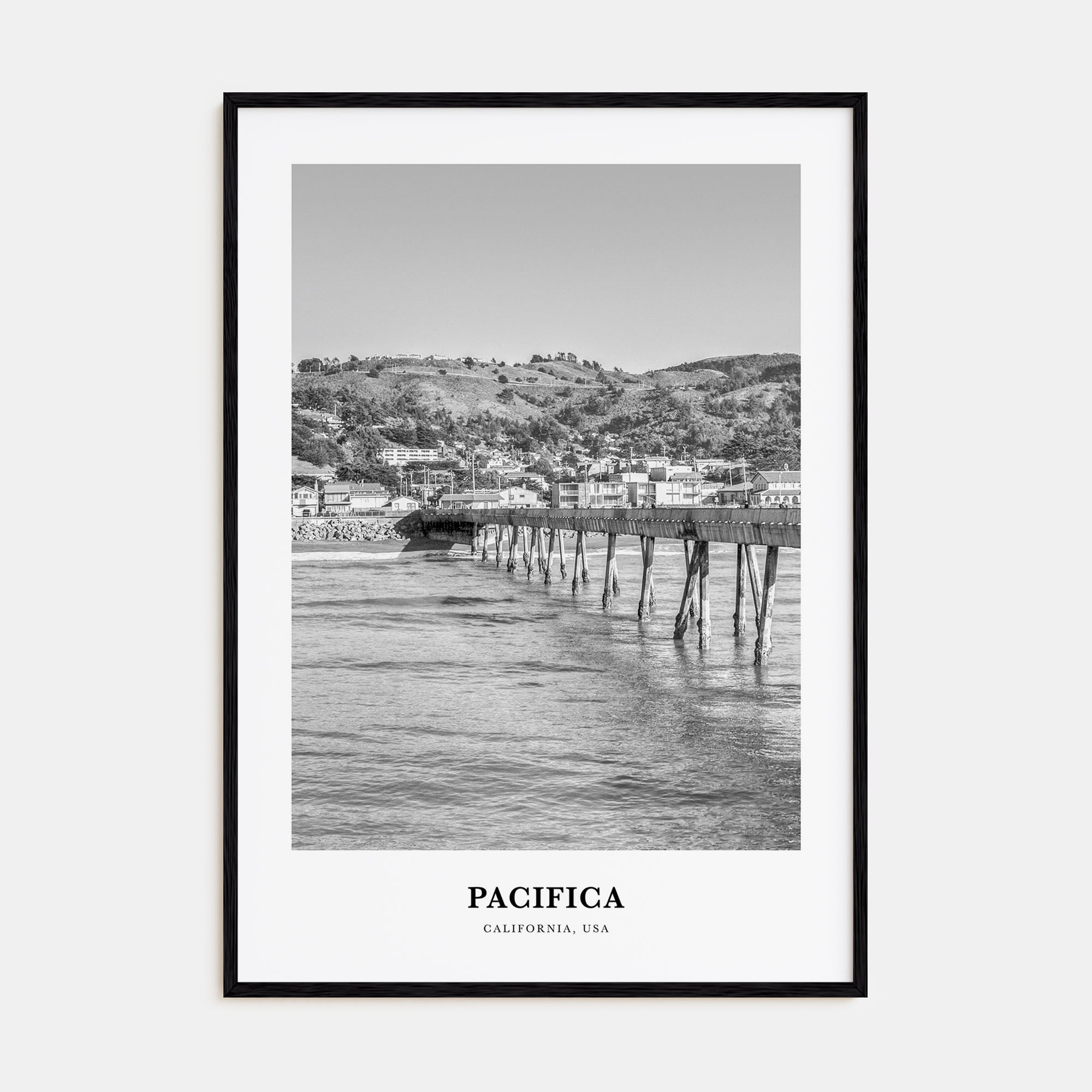 Pacifica Portrait B&W Poster