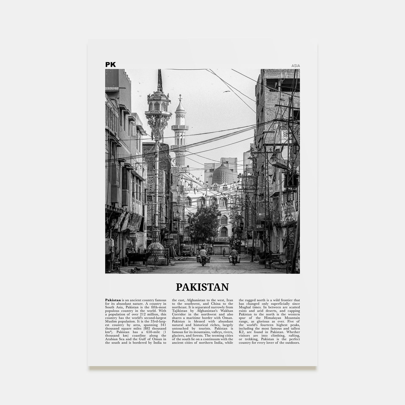 Pakistan Travel B&W No 1 Poster