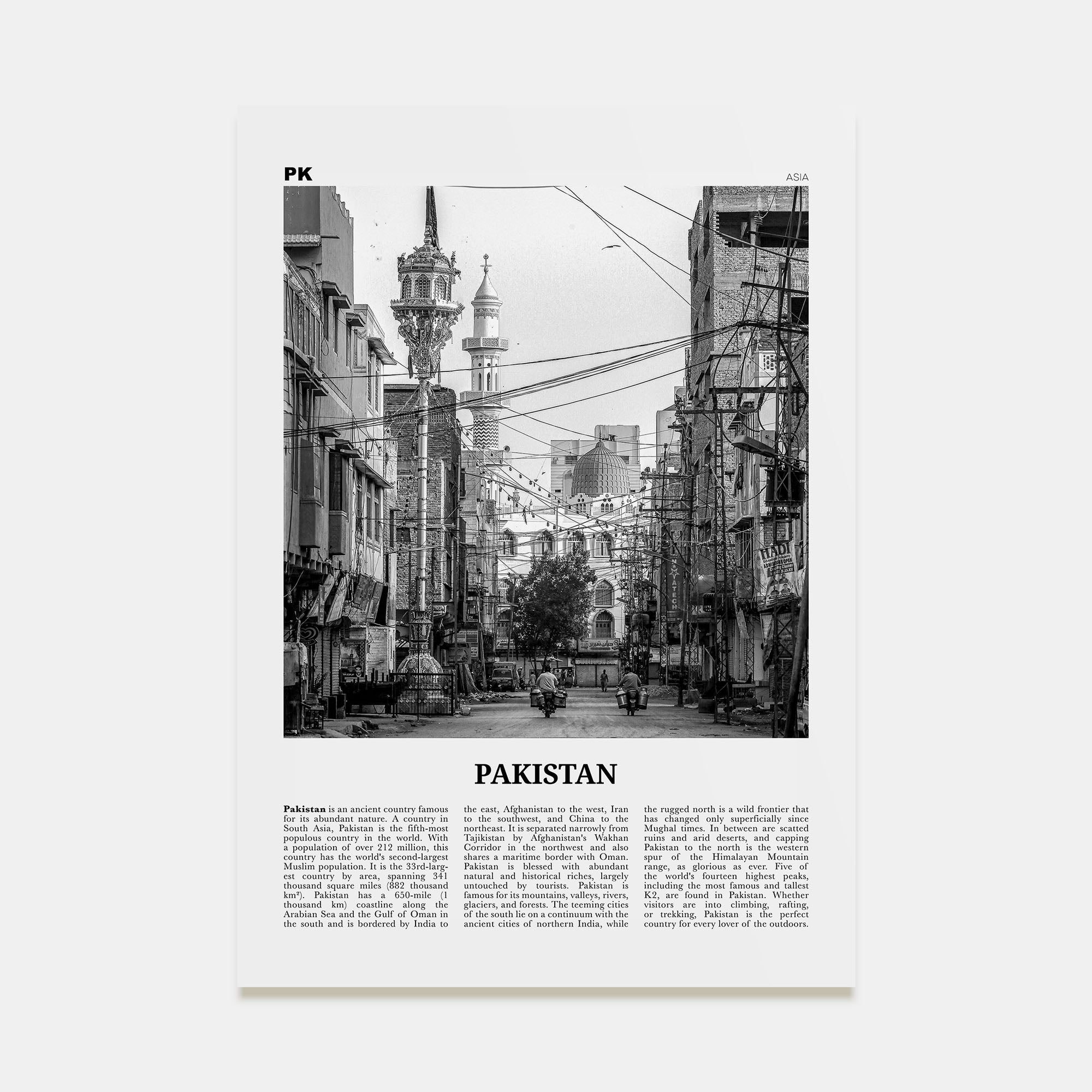 Pakistan Travel B&W No 1 Poster