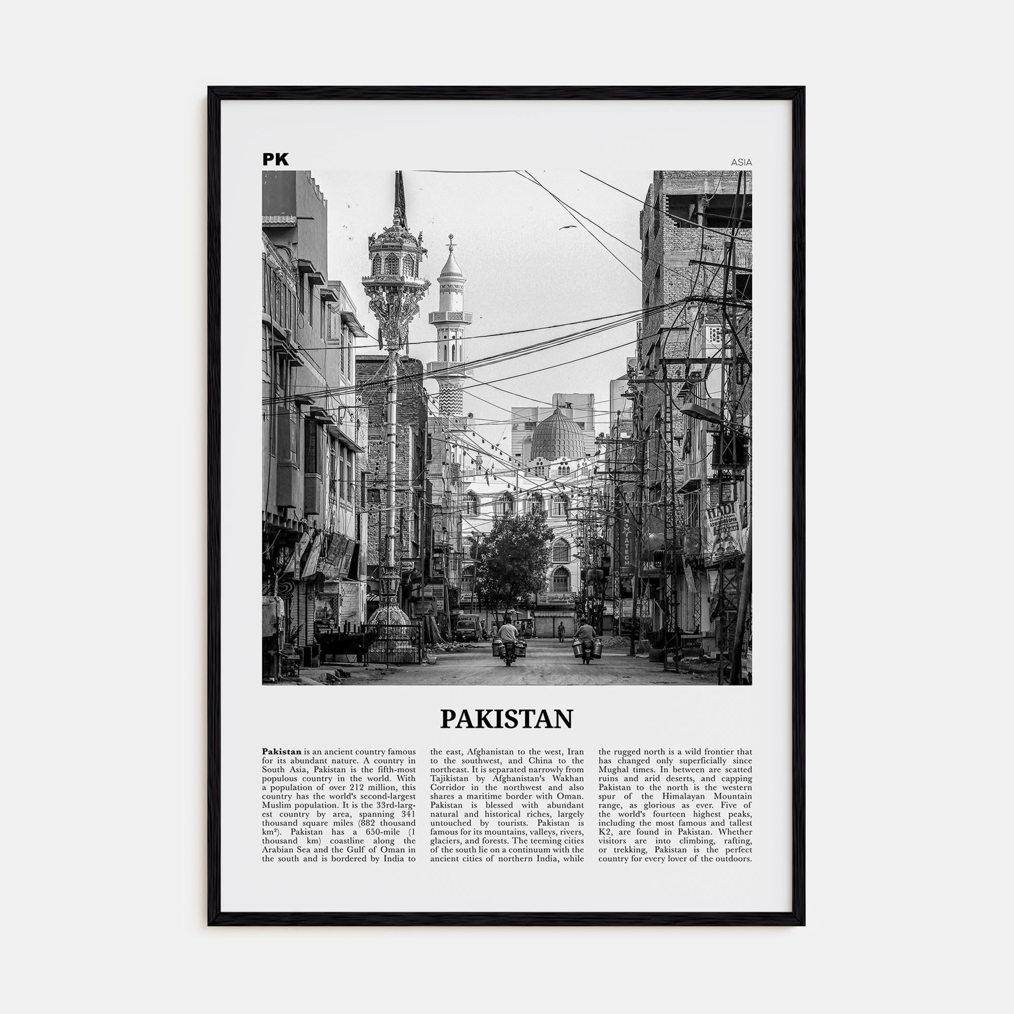 Pakistan Travel B&W No 1 Poster