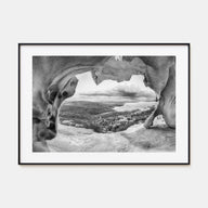 Palau, Italy Landscape B&W Poster