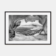Palau, Italy Landscape B&W Poster