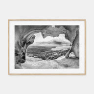 Palau, Italy Landscape B&W Poster
