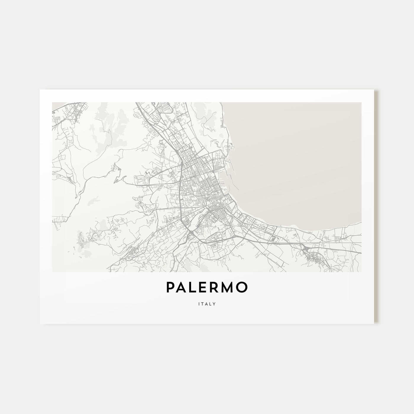 Palermo Map Landscape Poster