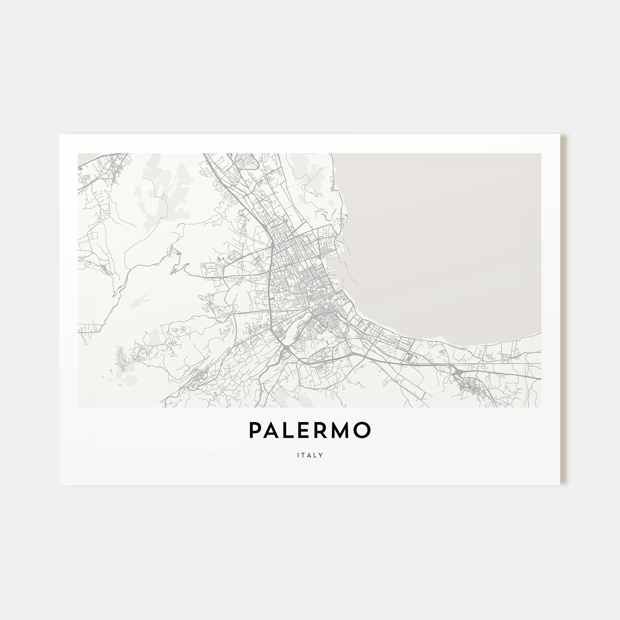 Palermo Map Landscape Poster