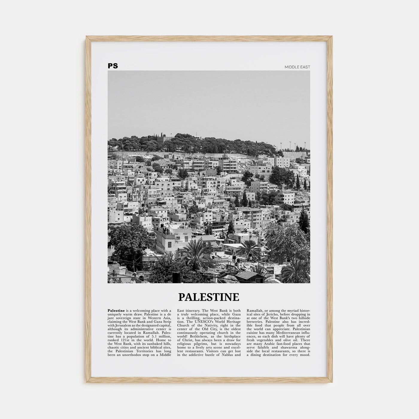 Palestine Travel B&W No 1 Poster
