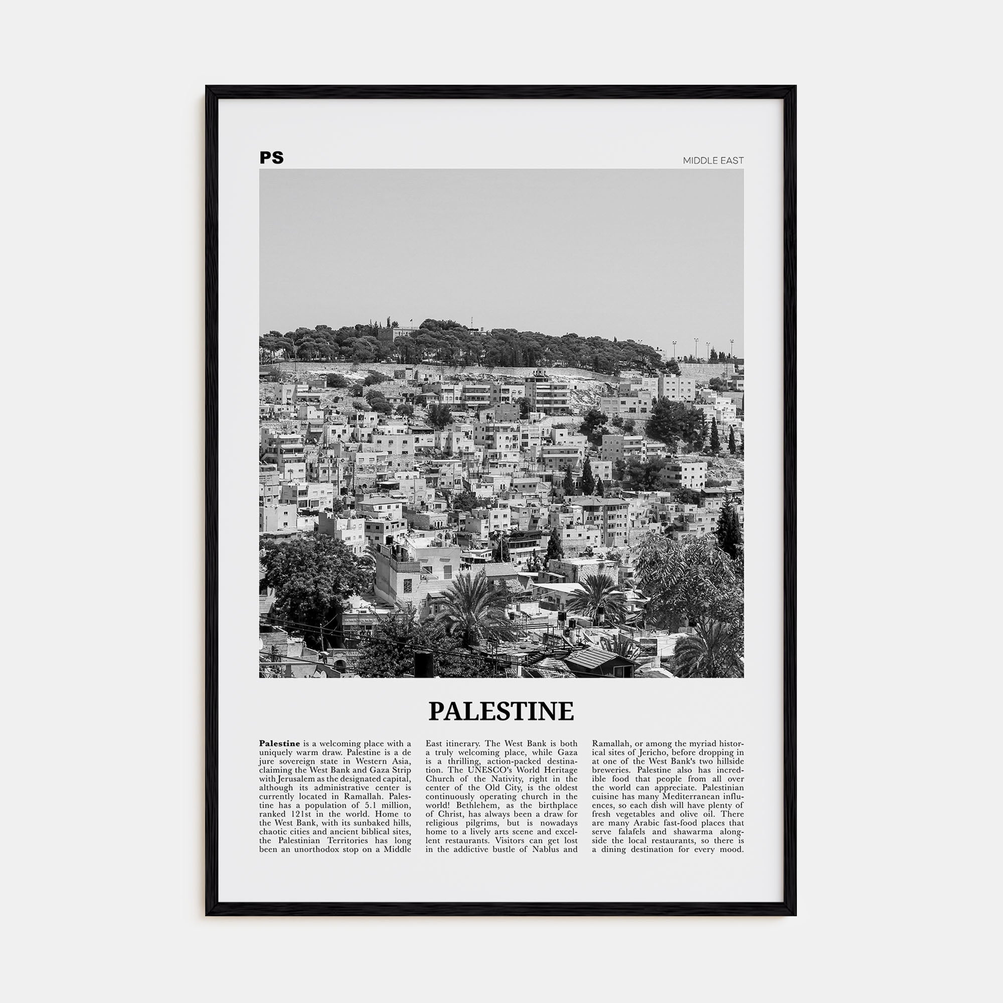 Palestine Travel B&W No 1 Poster