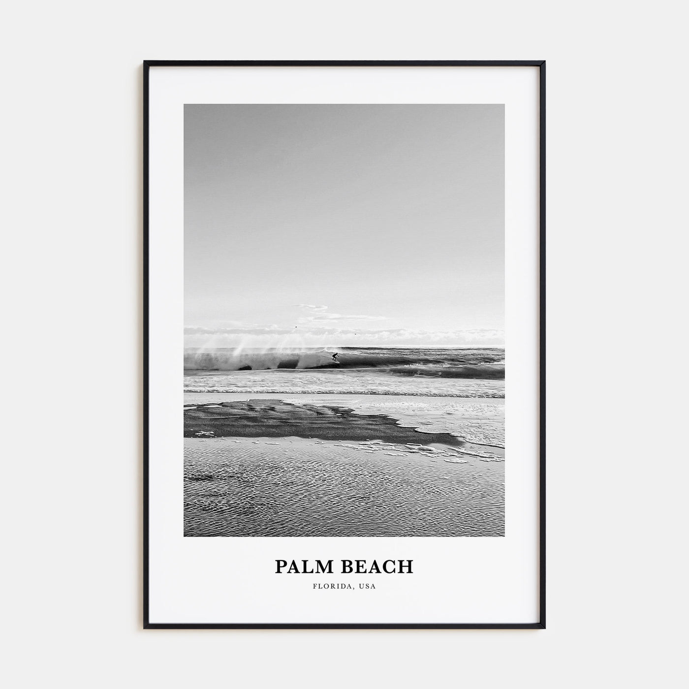 Palm Beach, Florida Portrait B&W Poster