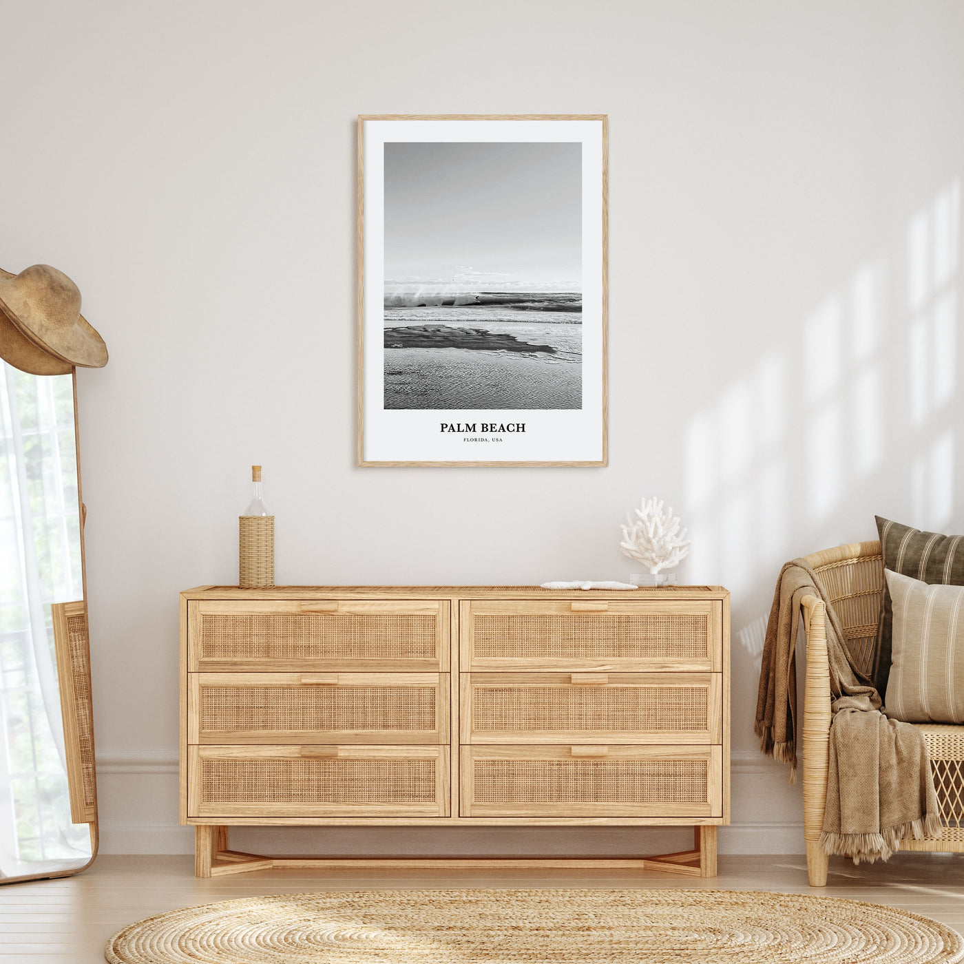 Palm Beach, Florida Portrait B&W Poster