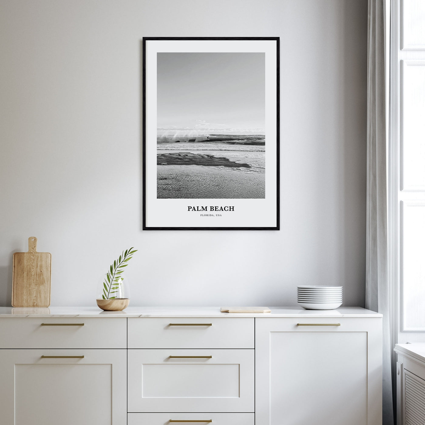 Palm Beach, Florida Portrait B&W Poster