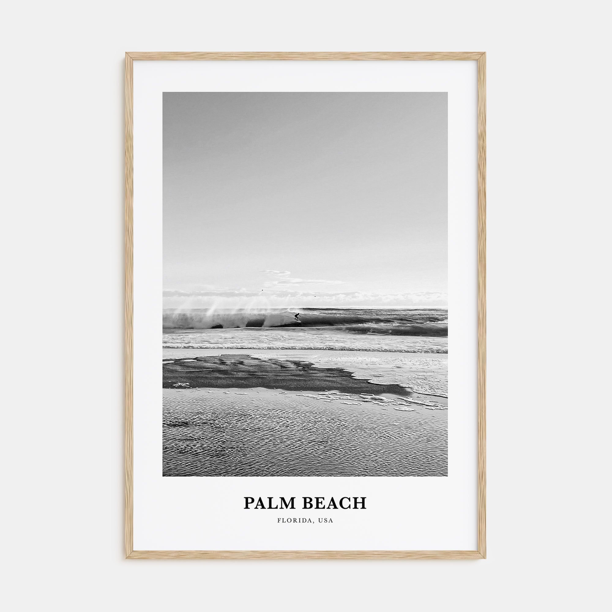 Palm Beach, Florida Portrait B&W Poster