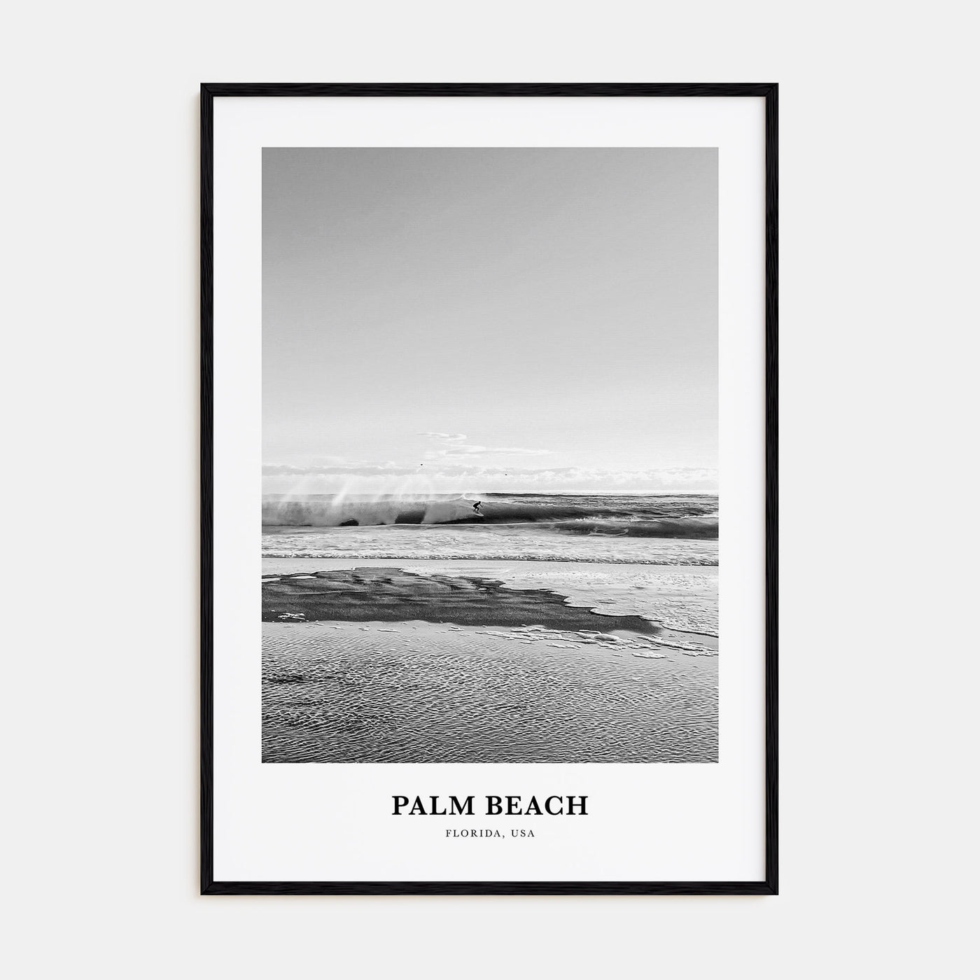 Palm Beach, Florida Portrait B&W Poster