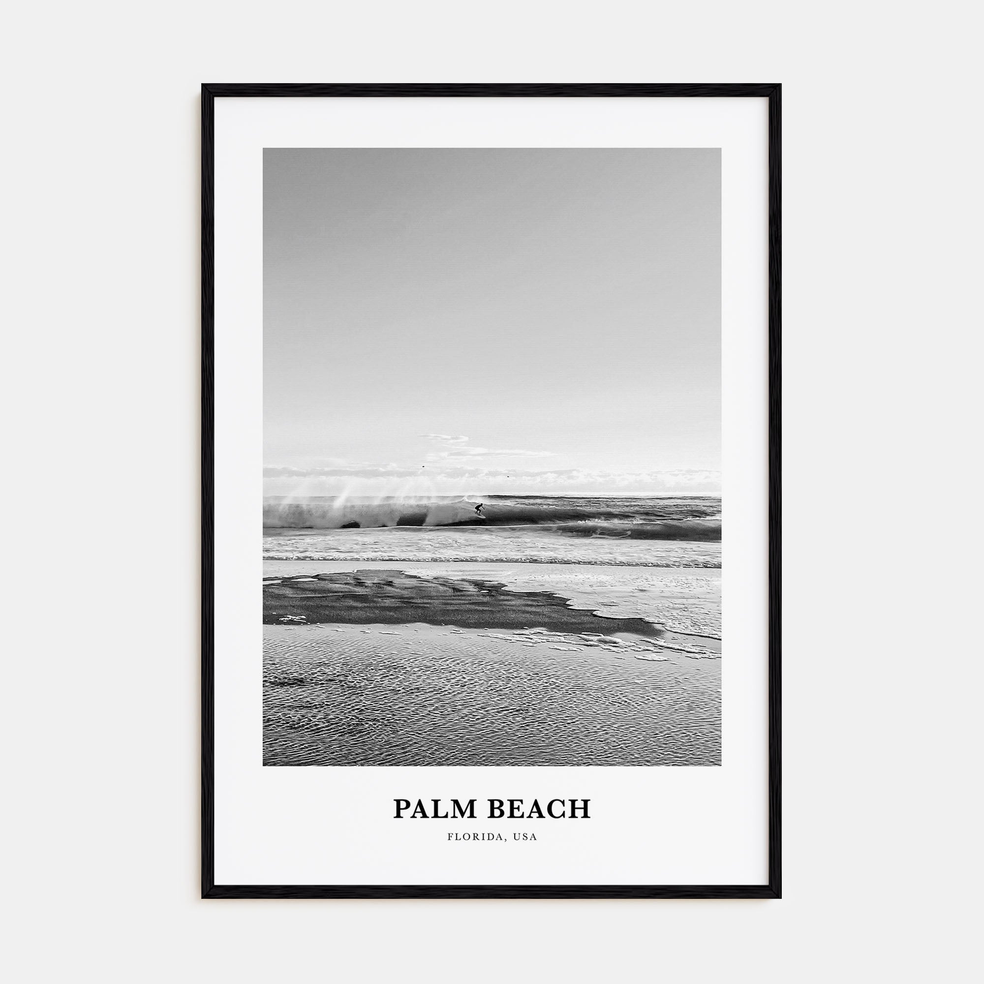 Palm Beach, Florida Portrait B&W Poster