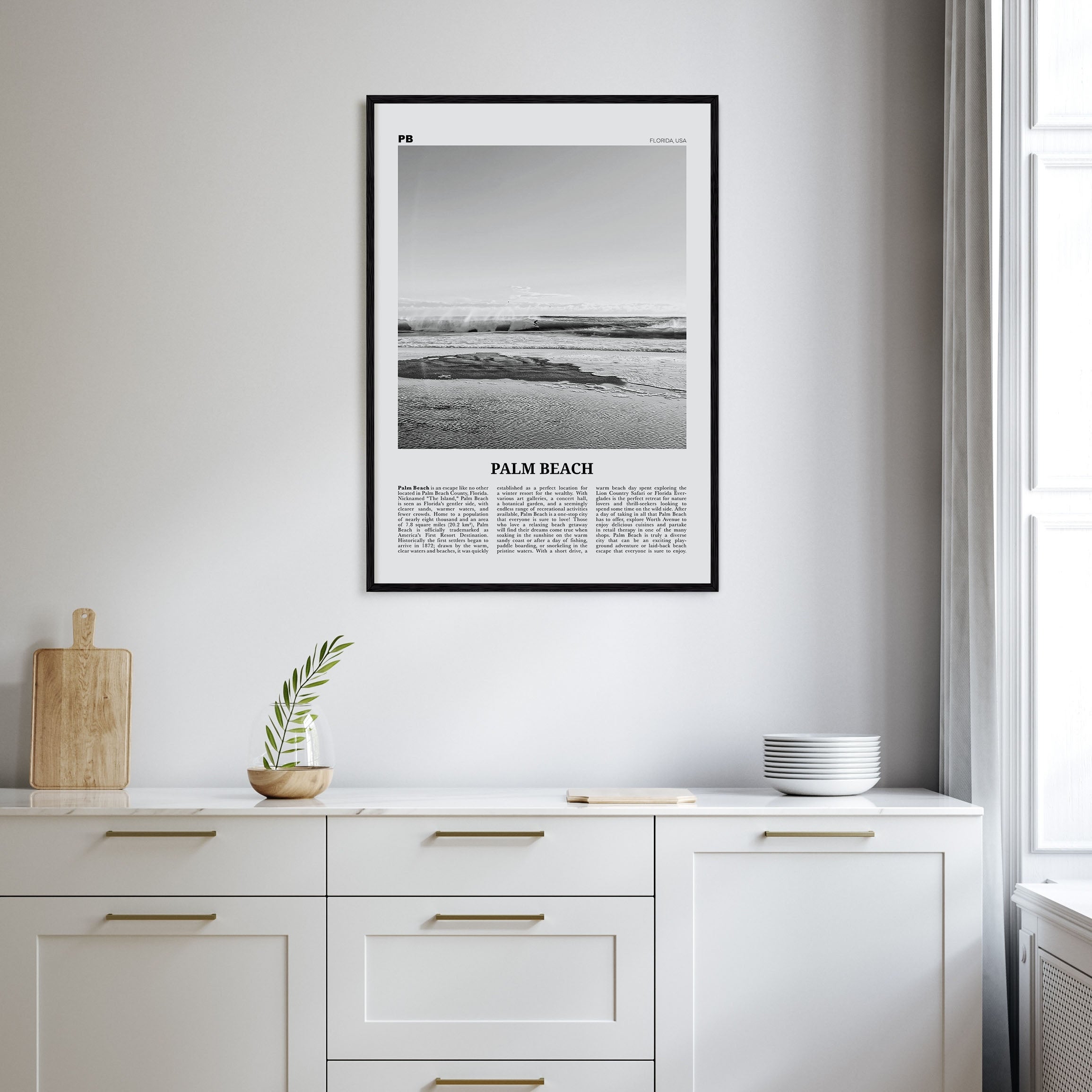 Palm Beach, Florida Travel B&W Poster