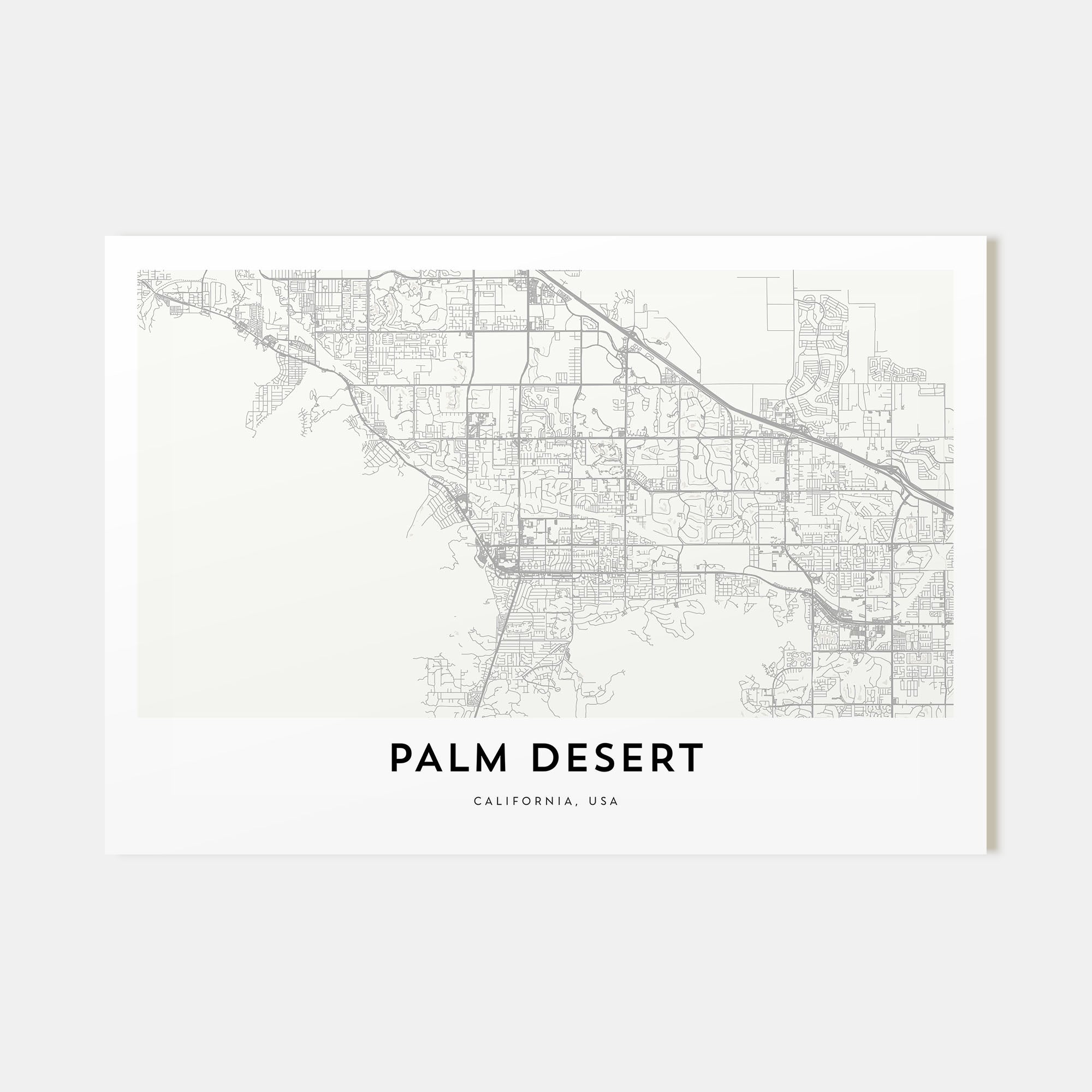 Palm Desert Map Landscape Poster