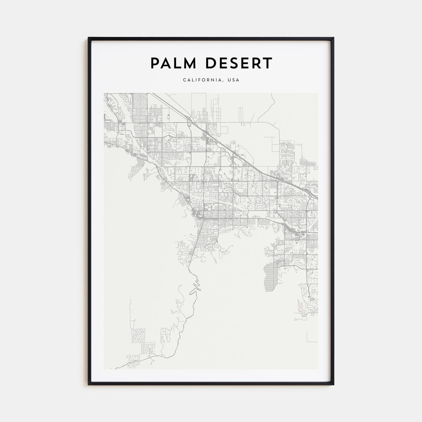 Palm Desert Map Portrait Poster